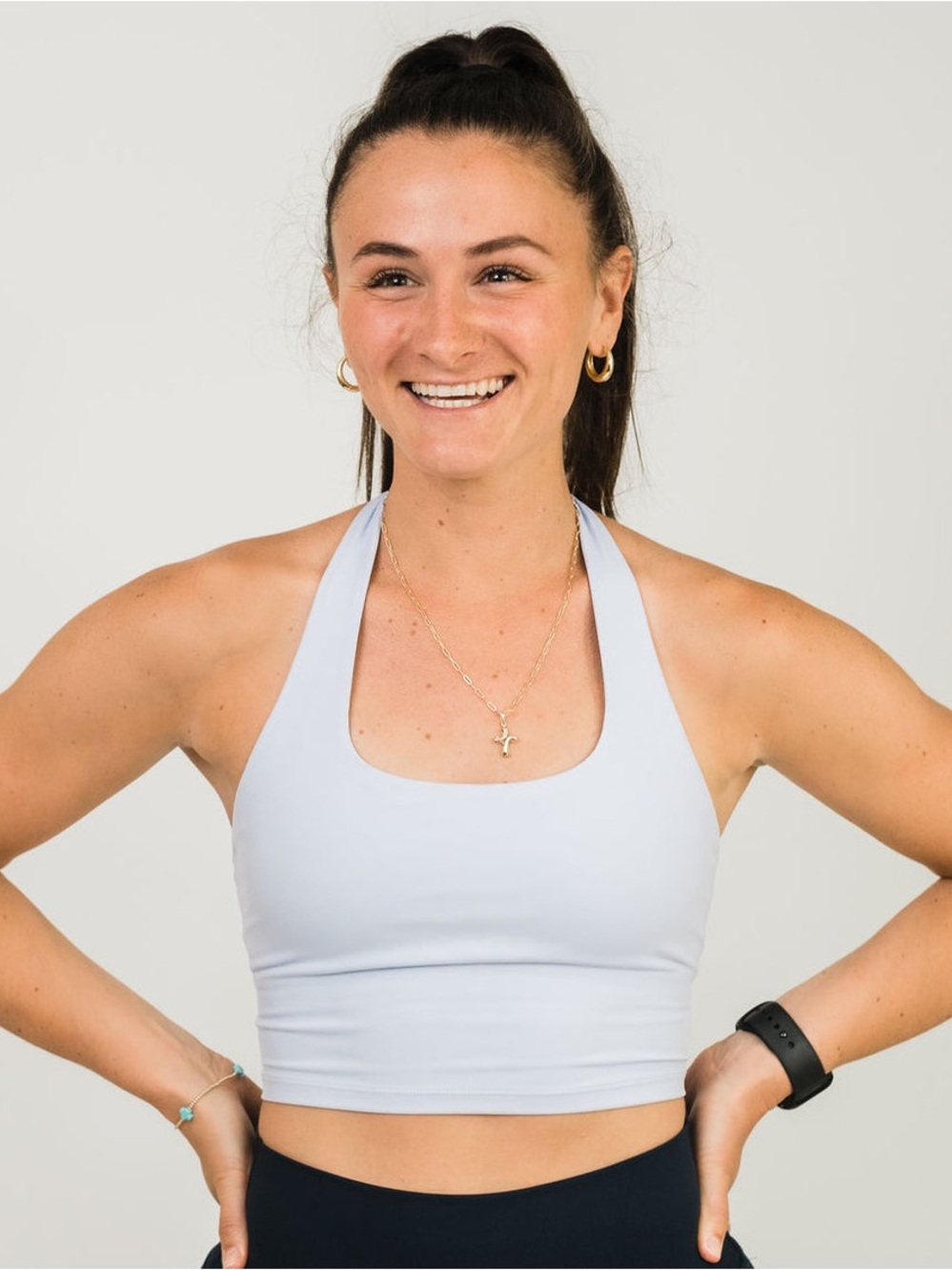 Paiya Devin Halter Cropped Tank Padded Longline Sports Bra Pixie Dust Size Small